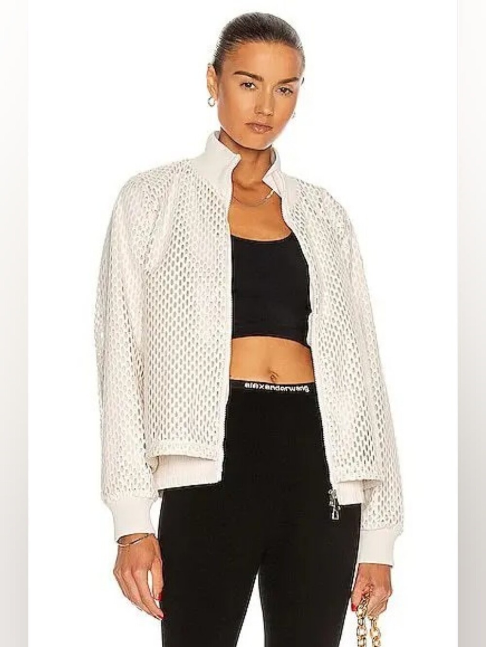 Moncler Pulcherrima Jacquard Mesh Jacket in Natural